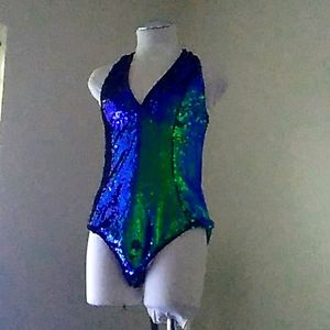 Sequin Halter Bodysuit